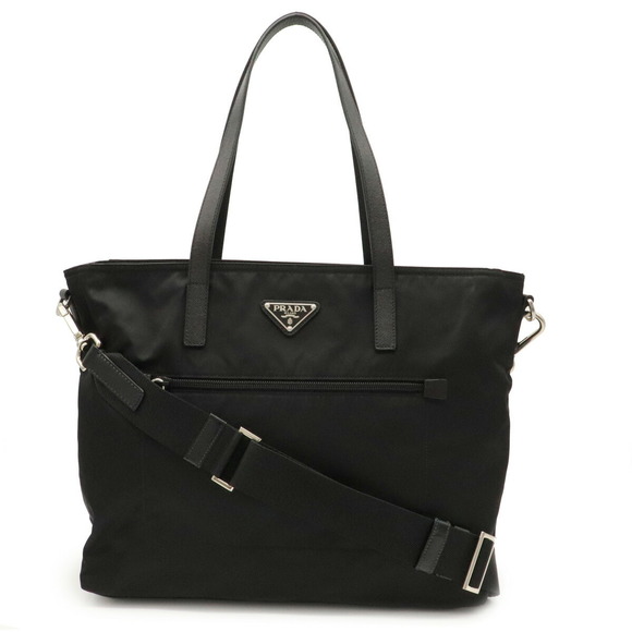Prada Handbags - Prada 2WAY Shoulder Bag Nylon Leather Nero Black